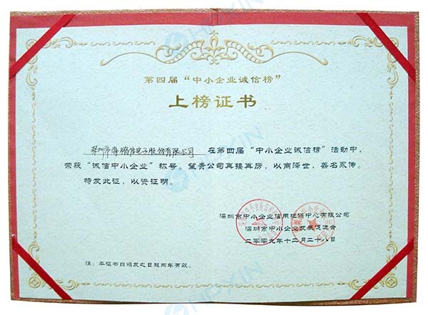 2009年榮獲“誠(chéng)信中小企業(yè)”稱(chēng)號(hào)-證書(shū).jpg